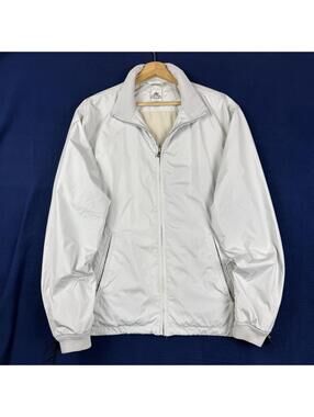 Peter Millar Full Zip Jacket White Lightweight Golf Windbreaker Men Sz M Preppy